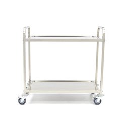 Plateau Inox 2 niveaus sur roulettes
